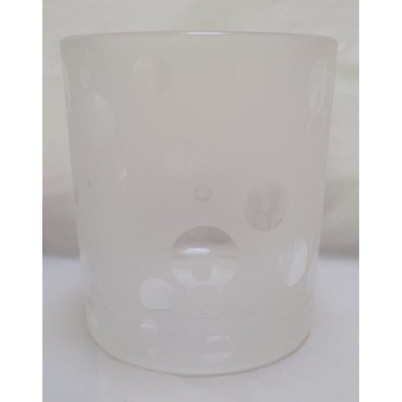 New PartyLite P8877 Dotty Votive Holder - Frosted Glass with Polka Dots Retired - Picture 2 of 11